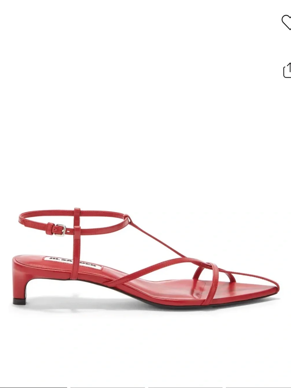 Jil Sander Red Strappy Low Heel Sandals Size EU40